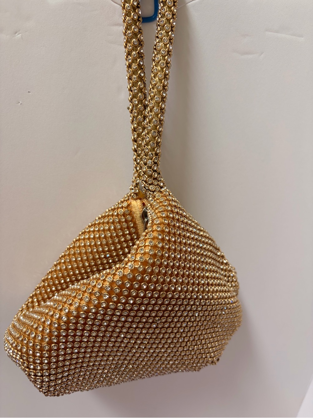 Gold Crystal-Embellished Evening Bag